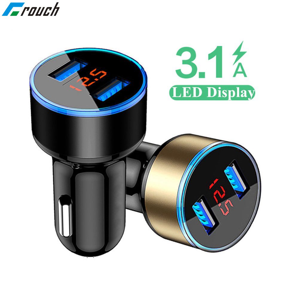 Dual USB Car Fast Charger & LED Display