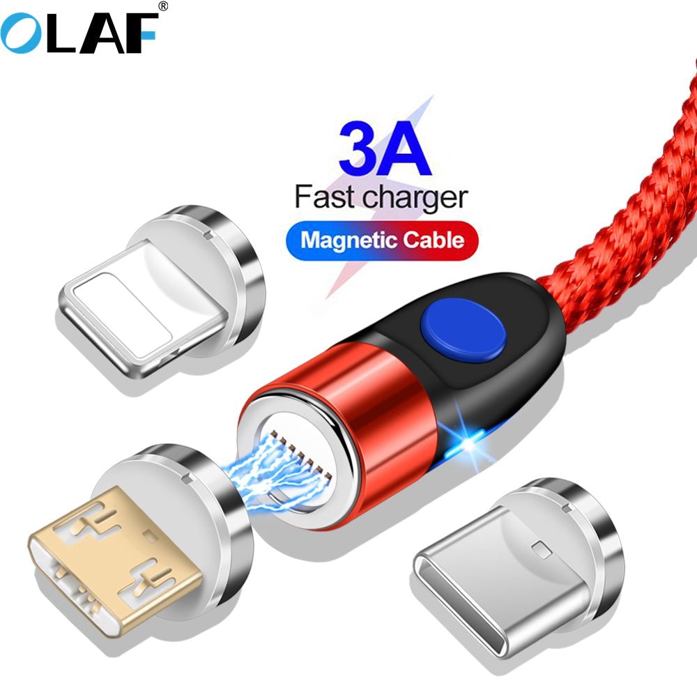 Fast magnetic charging USB cable (iPhone, micro USB, Type-C)